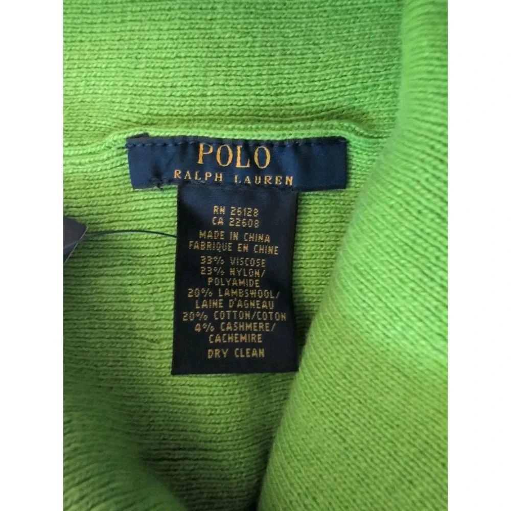 Polo Ralph Lauren Vintage Spell Out Beanie Green & Pink Logo - New